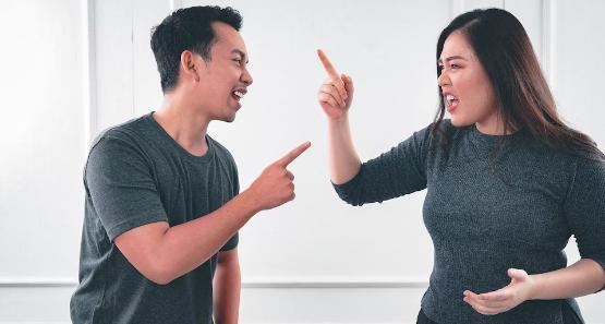 Two people arguing