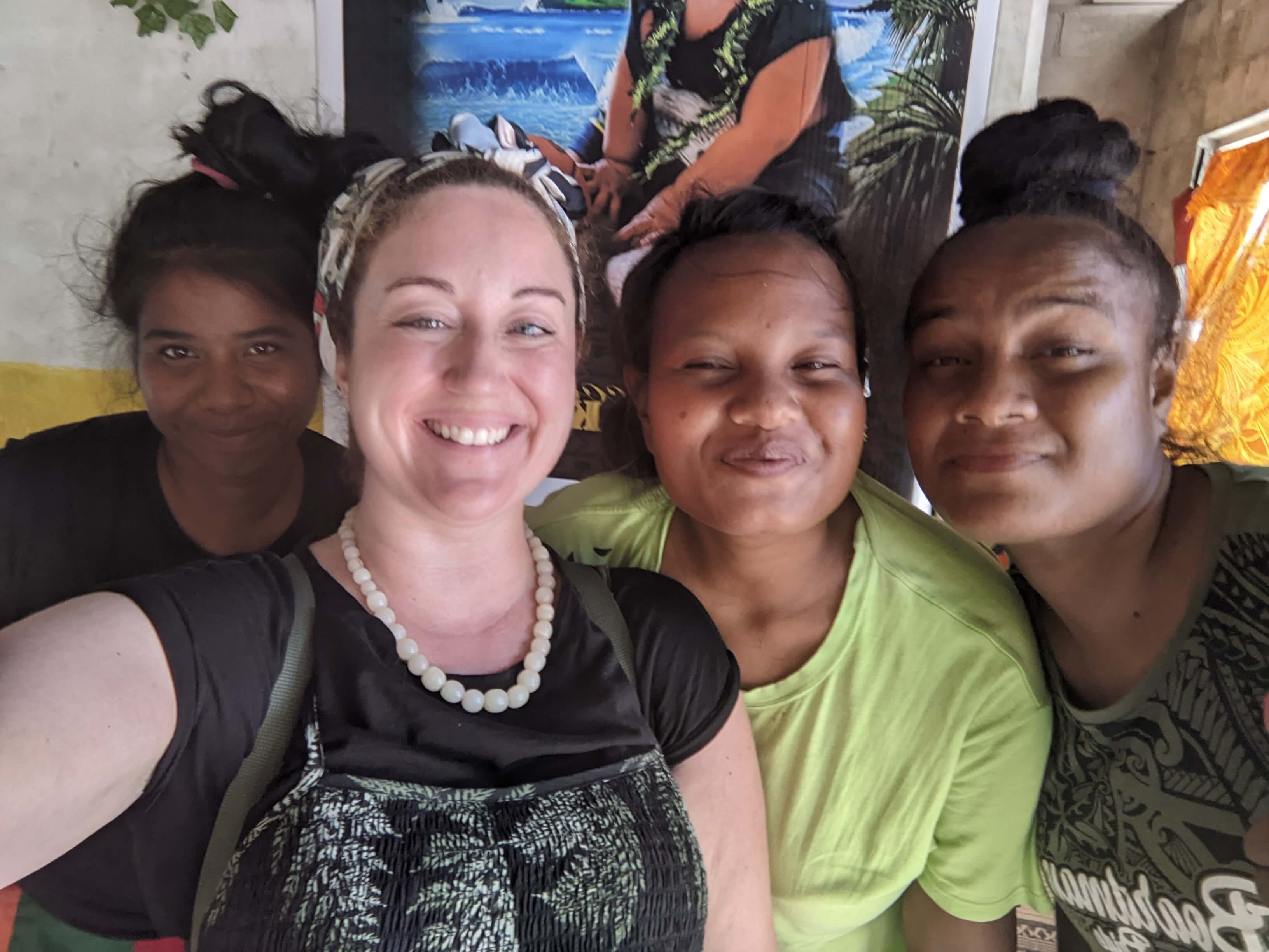 Dr Becky Alexis-Martin with women from Kiribati