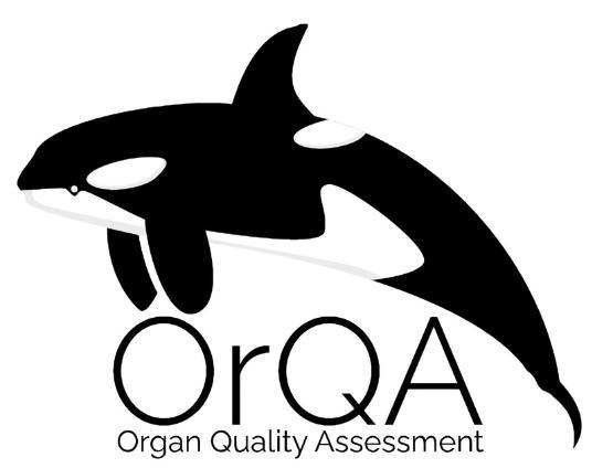 Organ transplant Quality Assessment logo, showing words below an 'orca' wale