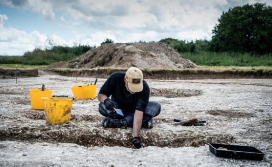 Sean Cahill on archaeological dig