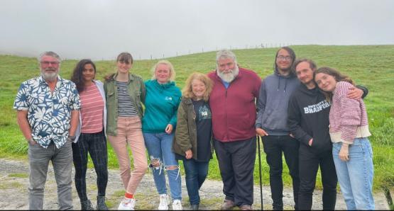 Sean Cahill (far left) on Orkney with fellow students