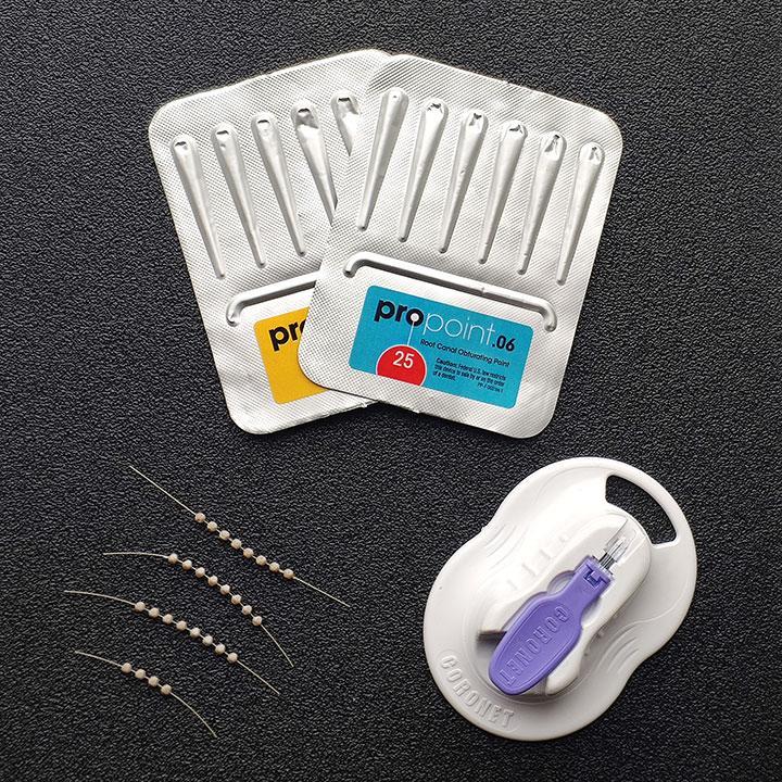 Smart Point cavity treatments, the CORONET device and PEEK beads used in spinal surgery