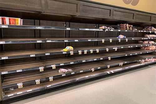 Image showing empty shelves in a supermarket 