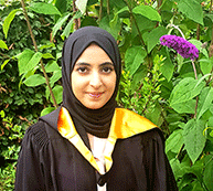 An image of Sidrah Iqbal, a University of Bradford graduate.