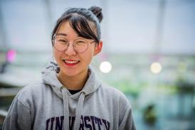 Postgraduate peace studies student Momo Suzuki smiling