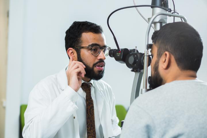 Optometry students at the University of Bradford Eye Clinic