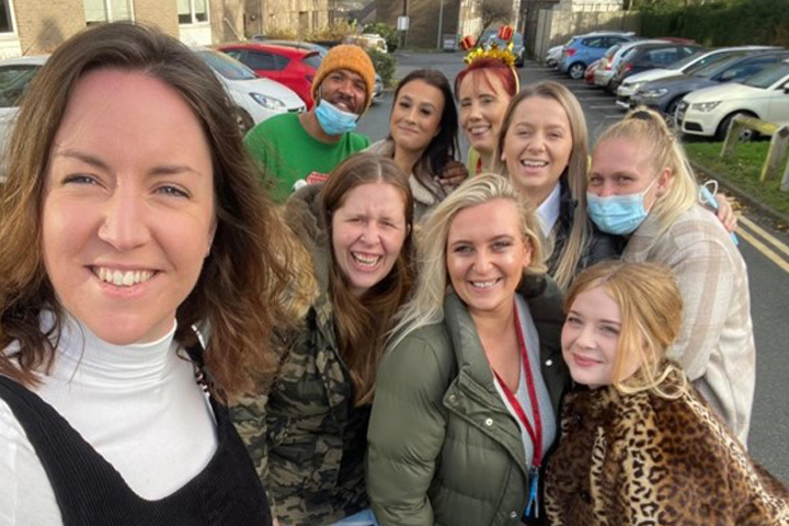A group of student nurses taking a selfie