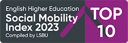 English Higher Education Social Mobility Index 2023 top ten badge