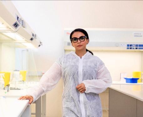 Researcher in a lab coat
